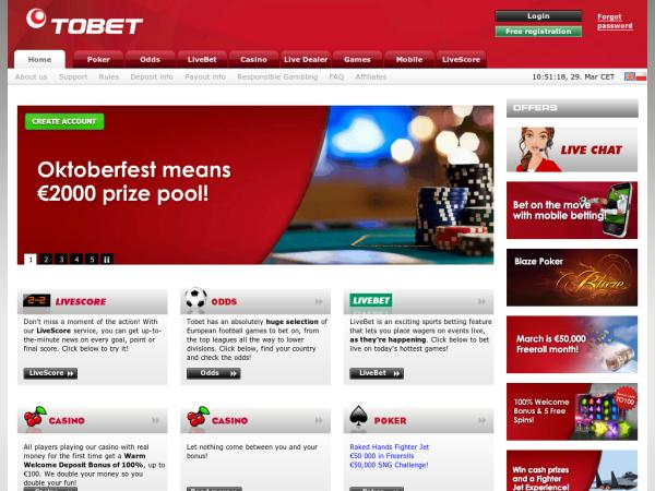 Официальный сайт БК ToBet!